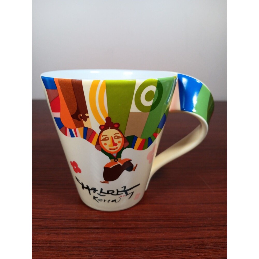Starbucks Korea Bongsan Talchum Mask Dance Coffee Mug 12 oz. EUC